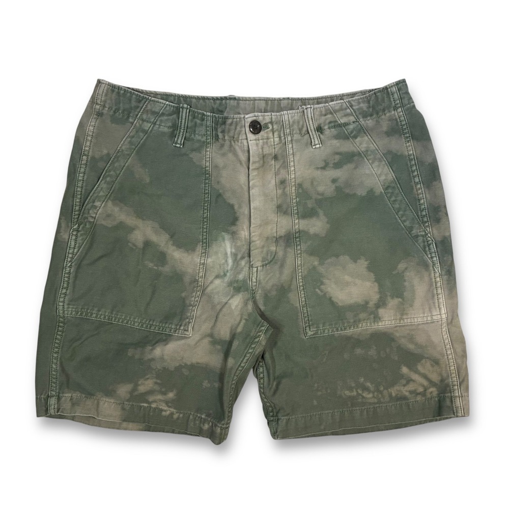 Outerknown Mens Amphibious Cloud‎ Bleach 7" Shorts Size 35 Green Outdoors